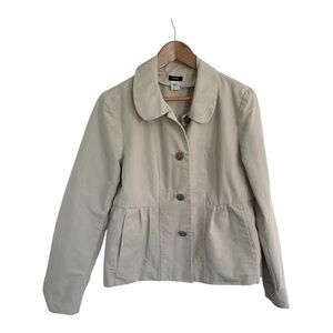 Women's Vintage J. Crew Khaki Pleated Trench-coat Jacket 12